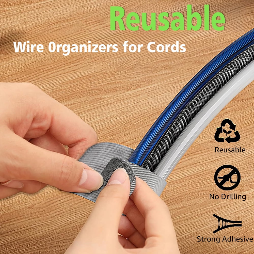 and Loop Cable Straps, Cable Management Under Desk, Self Adhesive Cable Ties, Reusable Wire Organizers for Cords, Adj... - Image 2
