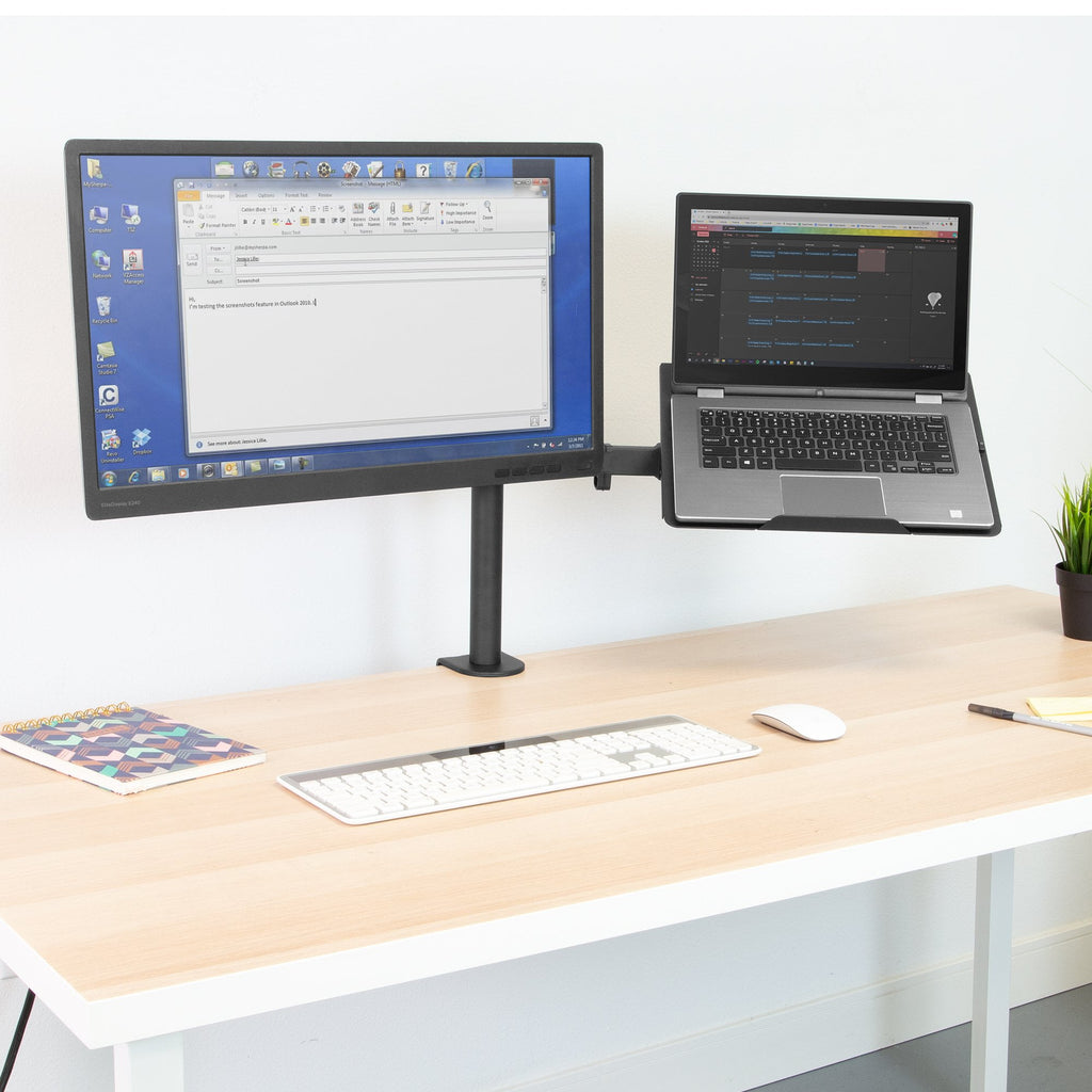 Monitor Mount and Desk Stand with Laptop Holder | Fits 17"-27" Computer Screens - Image 5