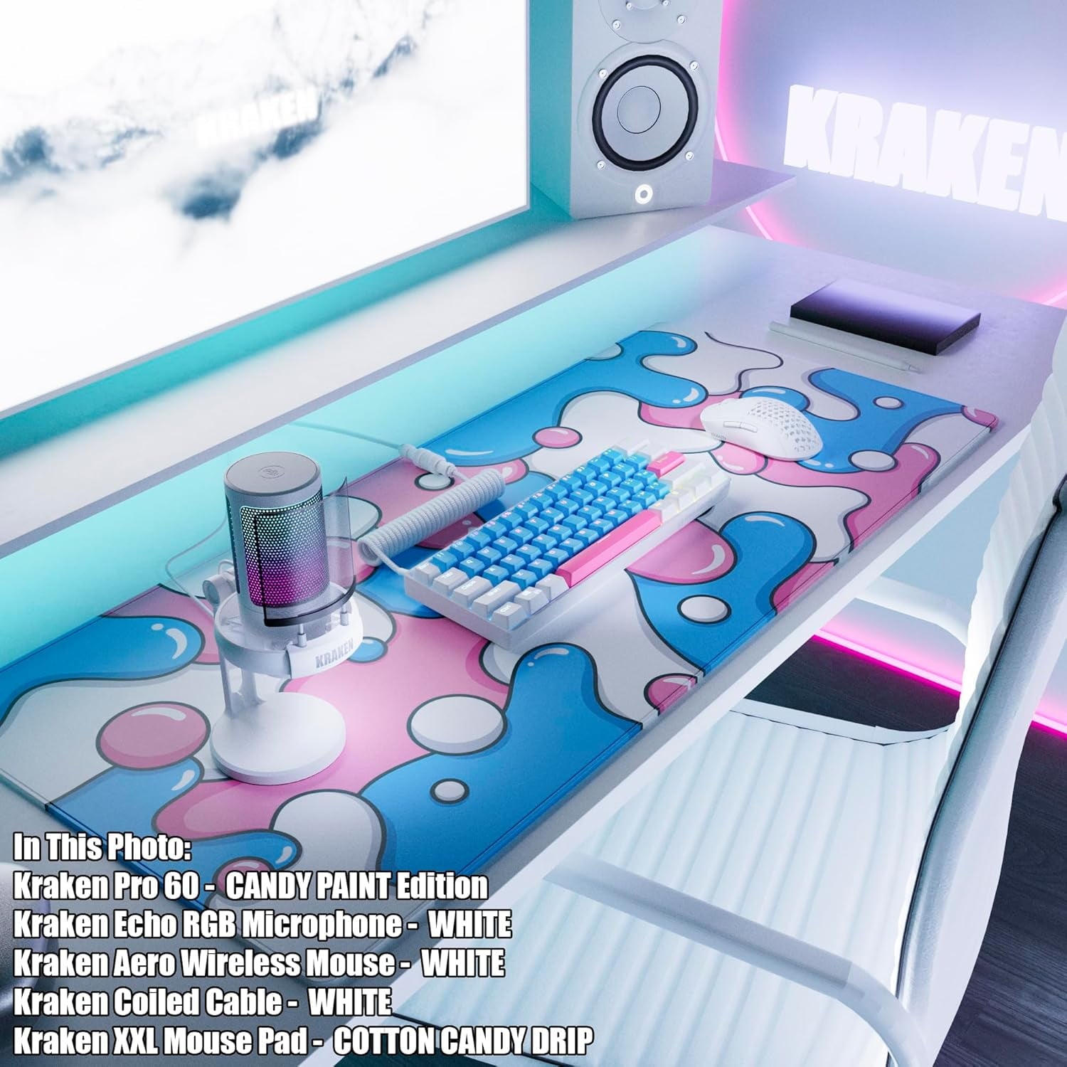 Gaming Mouse Pad Large Cotton Candy XXL Mouse Pad for Gaming - Desk Mat for Keyboard - Thick Artisan Mousepad for Desk (Cotton Candy Drip) - Image 4