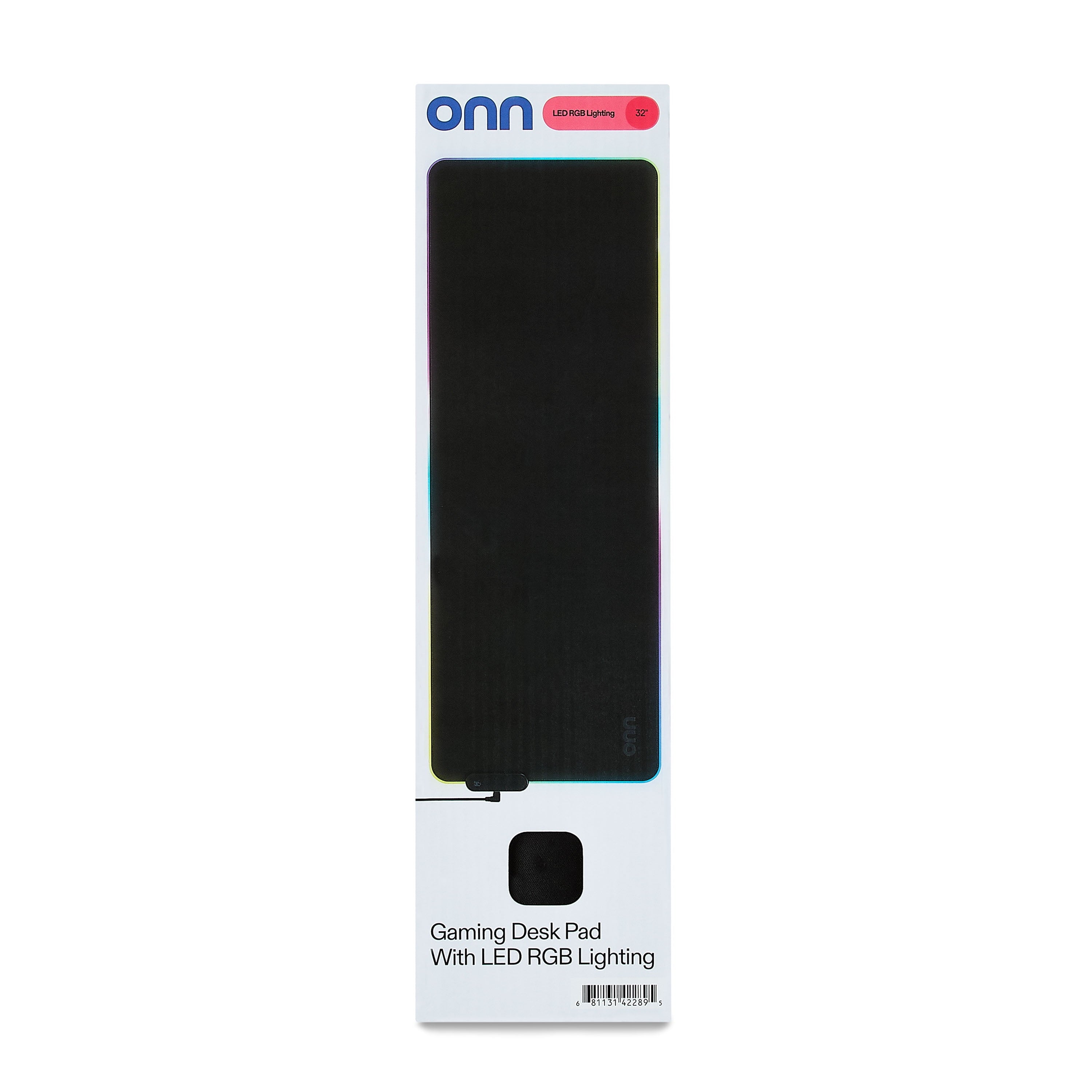 onn Gaming Desk Pad with LED RGB Lighting, Black 32", Rubber Anti-Slip base - Image 6