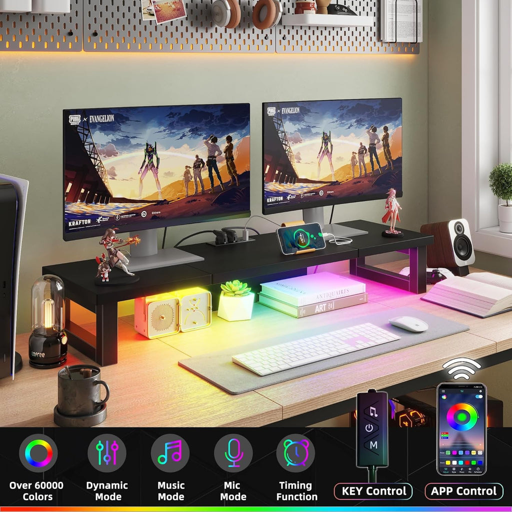 Riser with Power Outlet for 1-2 s, Heavy Duty Desktop Organizer for Laptop Printer TV - Image 4