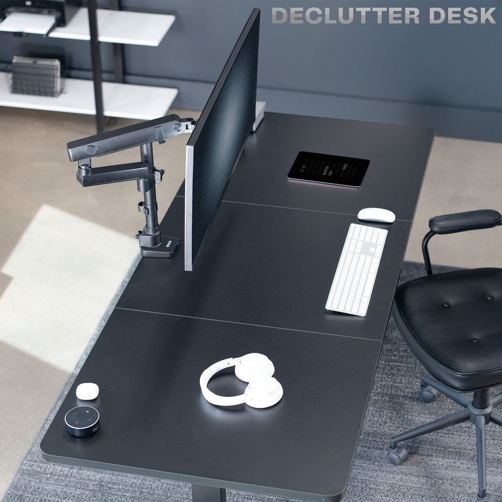 Premium Aluminum Single Monitor Arm Desk Mount Stand with USB Ports - Image 4