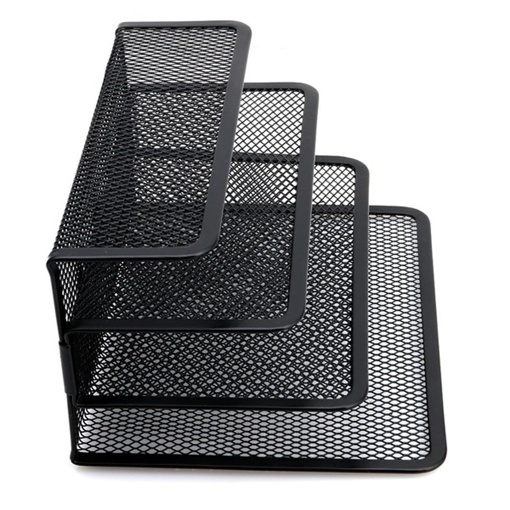 Metal Letter Tray,Simple Houseware Mesh Desk Organizer, Strengthen Tray,Letter Rack with 3 Compartments, Black - Image 2