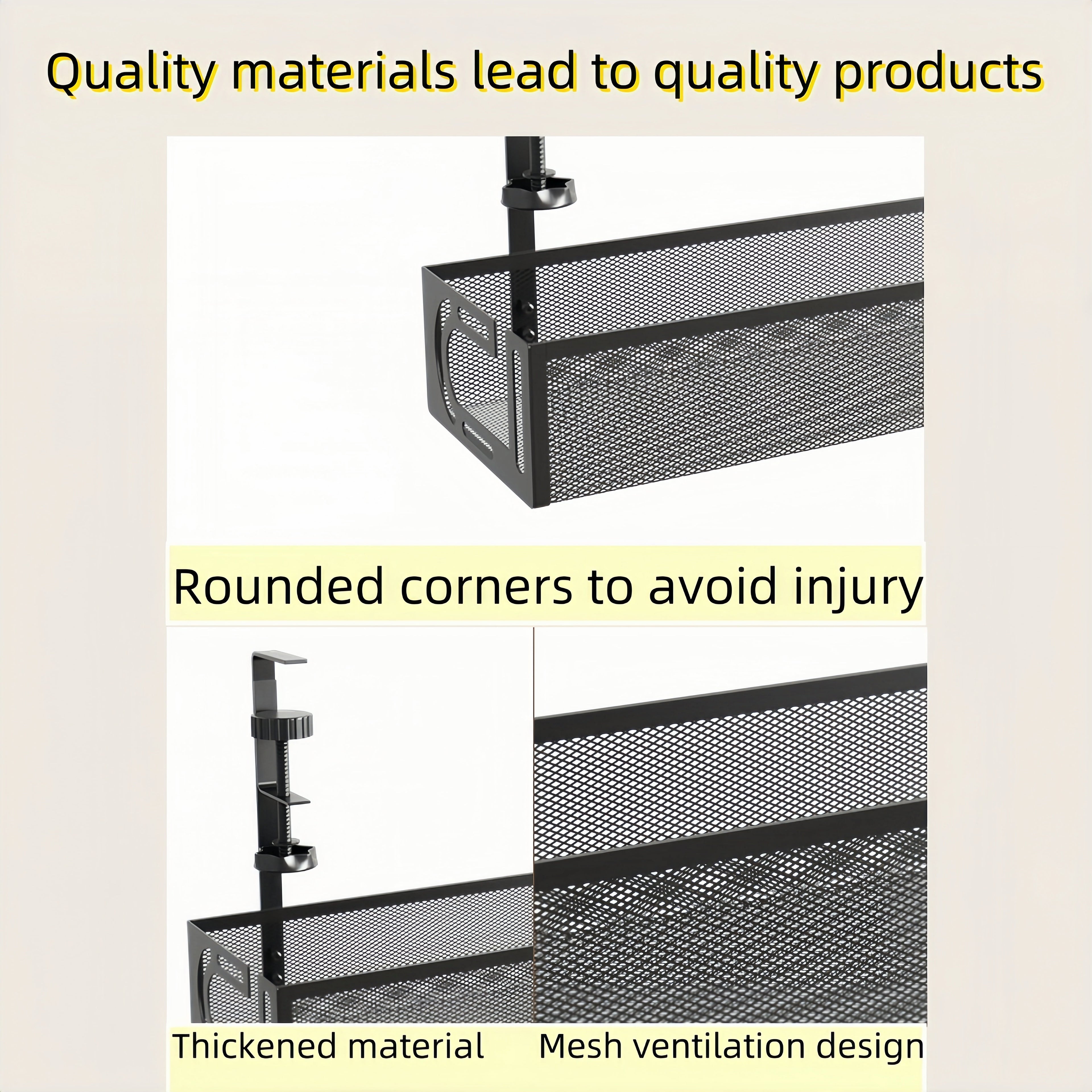Management Tray - Management Organizers Holder, Management , No Drill to Raceway, Storage for Office, Kitchens, Home - Image 4
