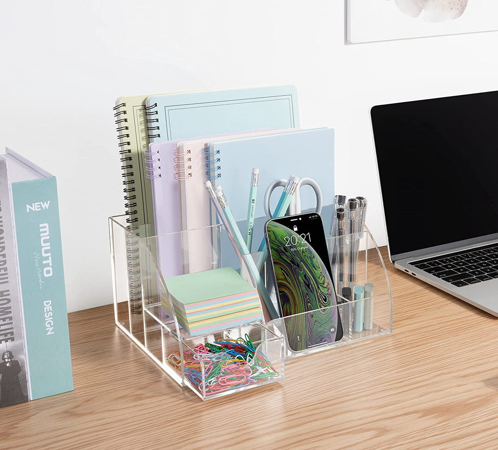 Clear Acrylic Desk Organizer For Home Office Supplies Accessories - Image 4
