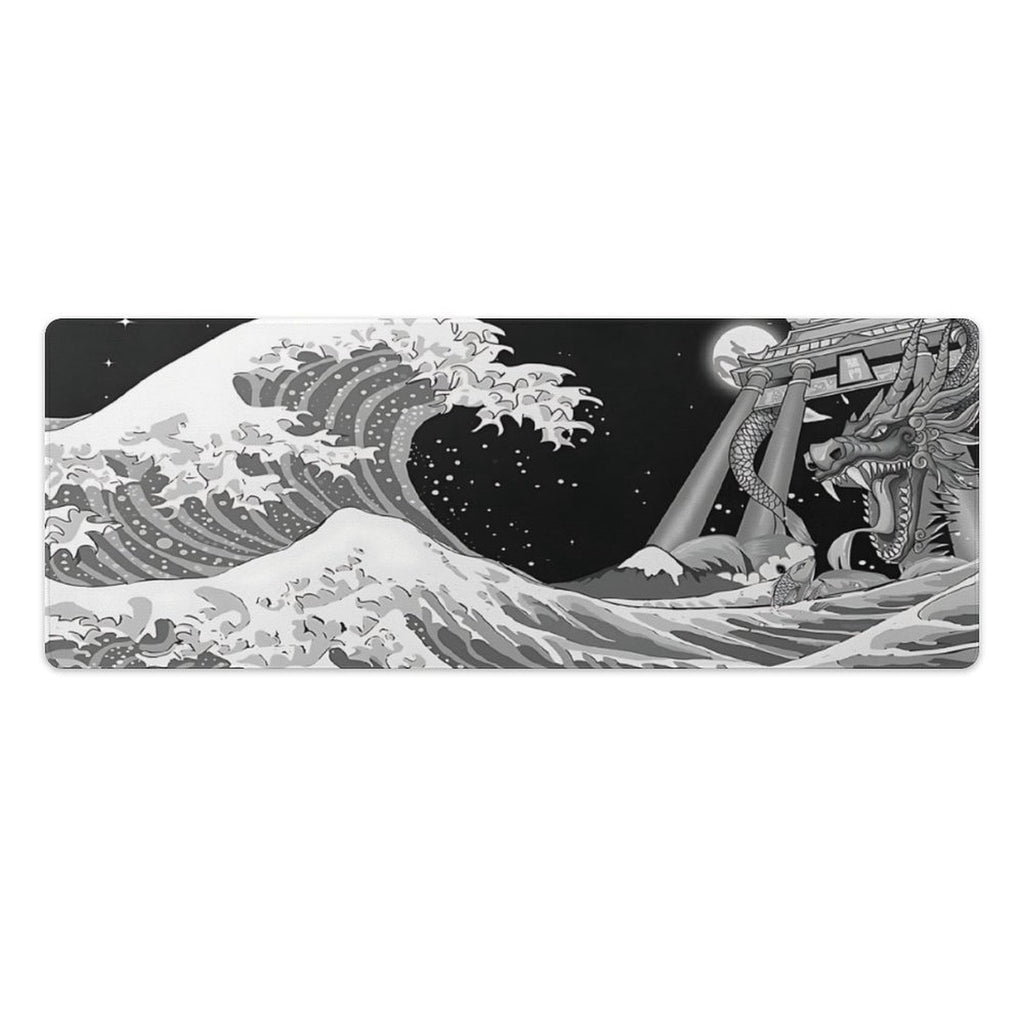 Gaming Mouse Pad Waves Sea Dragon Mouse Pad 31.5x11.8 Inch, Extended XL Computer Desk Mat Waterproof Non-Slip Long De...