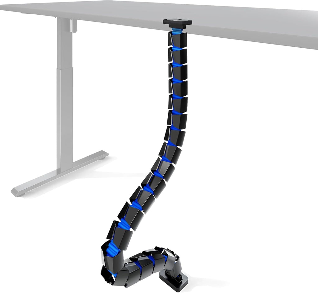 Under Desk Cable Management Spine, Magnetic Vertebrae Cable Management for Standing Desk, Length Adjustable Cord Orga...