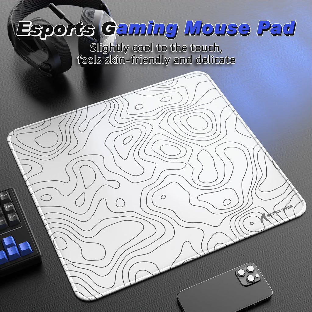 ATTACK SHARK CM02 Gaming Mouse Pad for Esports Speed Large Mouse pad for Desk Waterproof Surface Stitched Edges and Anti-Slip Rubber Base Si