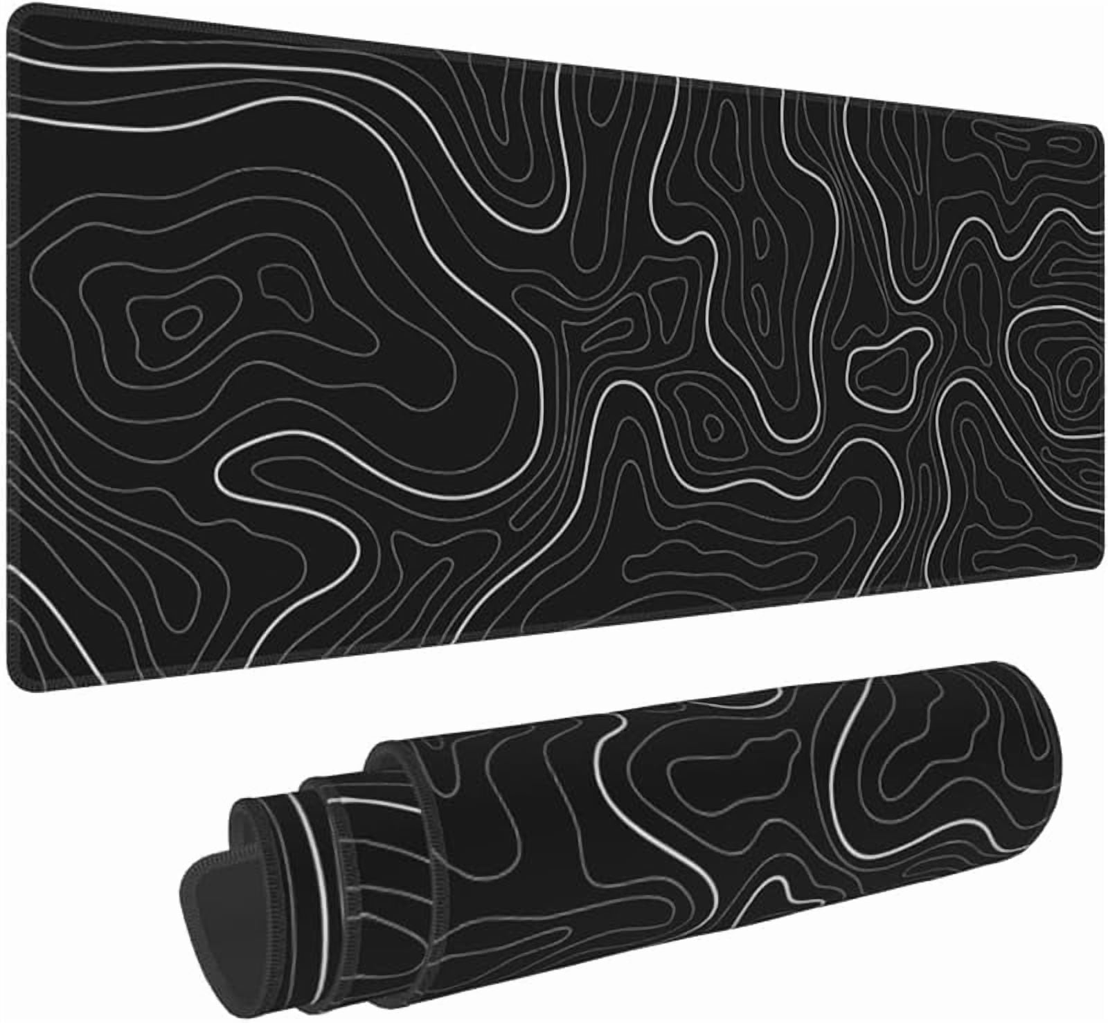 White Grey Black Gaming Mouse Pad Long Mouse Pad Large Desk Mat 31.5 X 11.8 Inch Mousepad with Non-Slip Base Stitched...