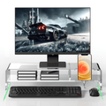 for Full Keyboard, 20" Wide 2-Tier Riser with Storage Shelf and Phone Holder, Desktop Organizer for Laptop, Printer, ...