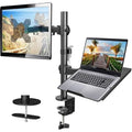Adjustable Monitor Stand, Single Arm Desk Mount for 32 inch Screen and 17 inch Laptop, Heavy Duty Ergonomic Bracket H...