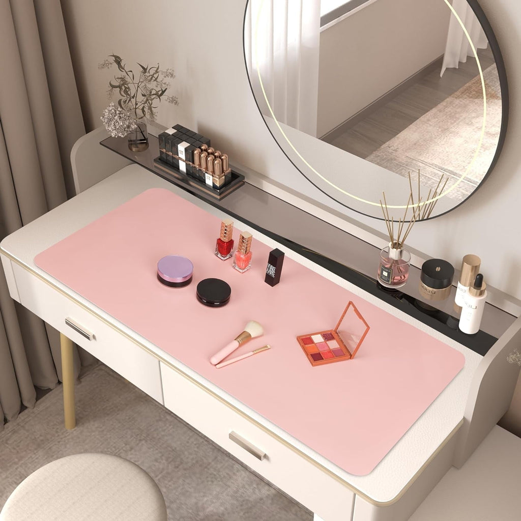 Makeup Mat for Vanity Top Protector, Dual-Sided Vanity Mat, Easy to Clean Vanity Desk Mat - Vanity Makeup Pads Waterp...