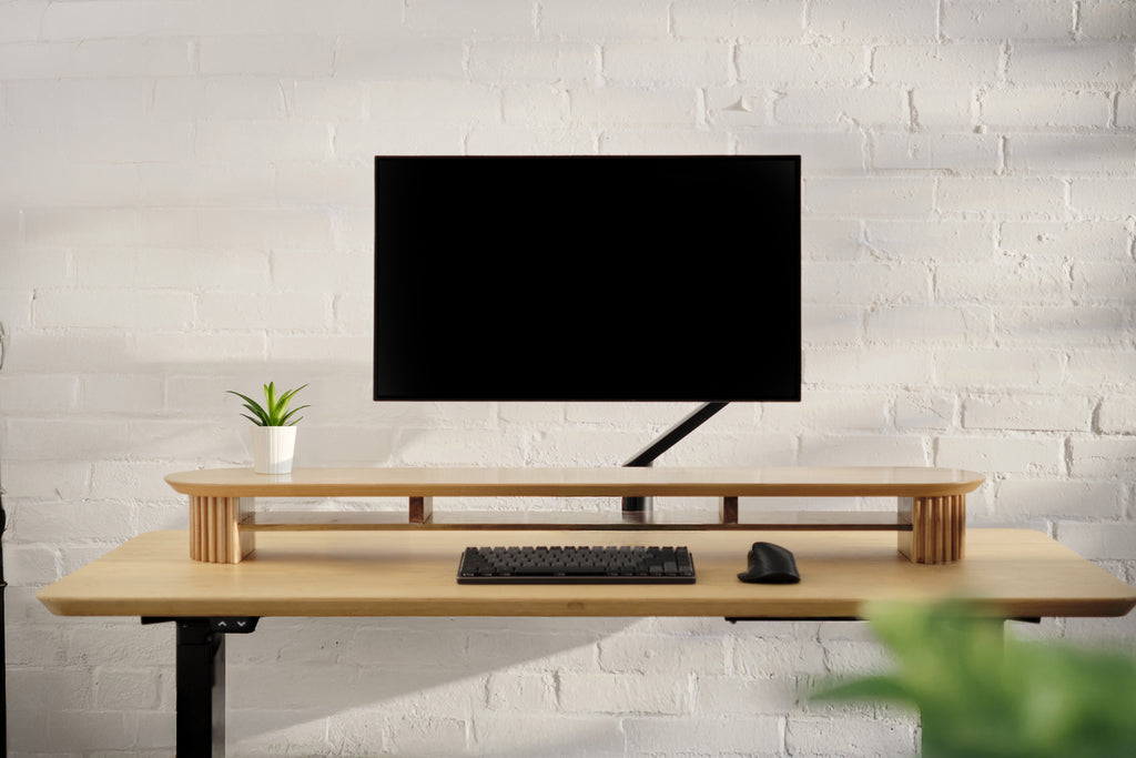 Horizon Monitor Stand - 46 Inch Large Solid Wood Riser for Desk, Supports Up to 50 lbs | Available in Walnut, Black, ...
