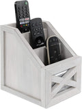Rustic Remote Holder - Farmhouse Desk Organizer, Barn Door Remote Holder, Desktop Organizer - 3-Slot Multiple Compart...