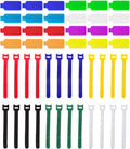 BDKWID-Cable Management Sets, 24 Pcs Multicolor Cable Labels and 24 Pcs Reusable Fastening Cable Ties, Cord Label, Wire Labels - For Home, O
