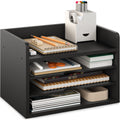 4-Tier Paper Organizer, Office Desk Organizer, Document Mail Sorter, Black