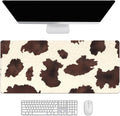 Brown Western Cow Print Desk Mat, Desk Accessory, Cute Workspace, Trendy Workspace, Trendy, 35.4x15.7in Large Gaming ...