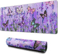 Butterfly Large Purple Desk Mat for Desktop - Office Desk Pad and Computer Desk Mat