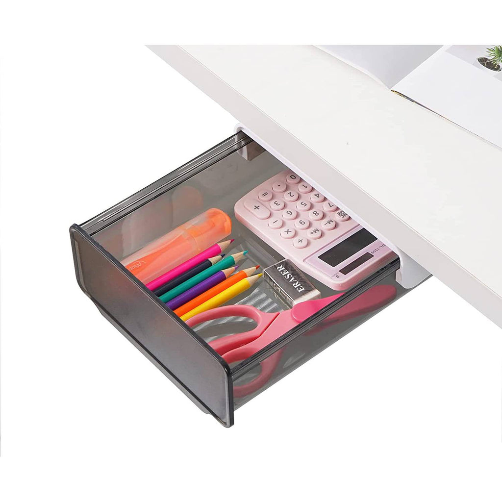 CECOLIC Under Desk Drawer Organizer, Table Hidden Slide Out Desk Drawer Plastic Desk Accessories & Workspace Organizers,Hidden Desktop Organ