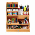 Desk Organizer with Pen Holder and 1 Drawer, Multi-Functional Pen Holder, Pen Organizer for Desk, Desktop Stationary ...