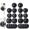 Cable Clips, 16 Pack Black Self Adhesive Cord Holder, Ideal Cable Management Cord Organizer Wire Keeper for Desk, Nig...