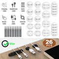 Cable Holder Clips, 26 Pcs Cable Management Cord Organizer Clips Silicone Self Adhesive Kit for Desktop USB Charging Cable Power Cord Mouse