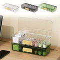 Cable Organizer Box, Charging Cable Storage Organizer for Desk Drawer, Multi-Compartment Cord Management Box with Dur...