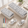 Cable Organizer Box Set, Cord Organizer with 7 and 11 Compartments, Individual Clear Storage Cases, Reusable Cable Ti...