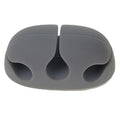 Cable Wholesale -10001 Silicone Desktop Cable Organizer with Adhesive Backing - 3 Slot - Gray