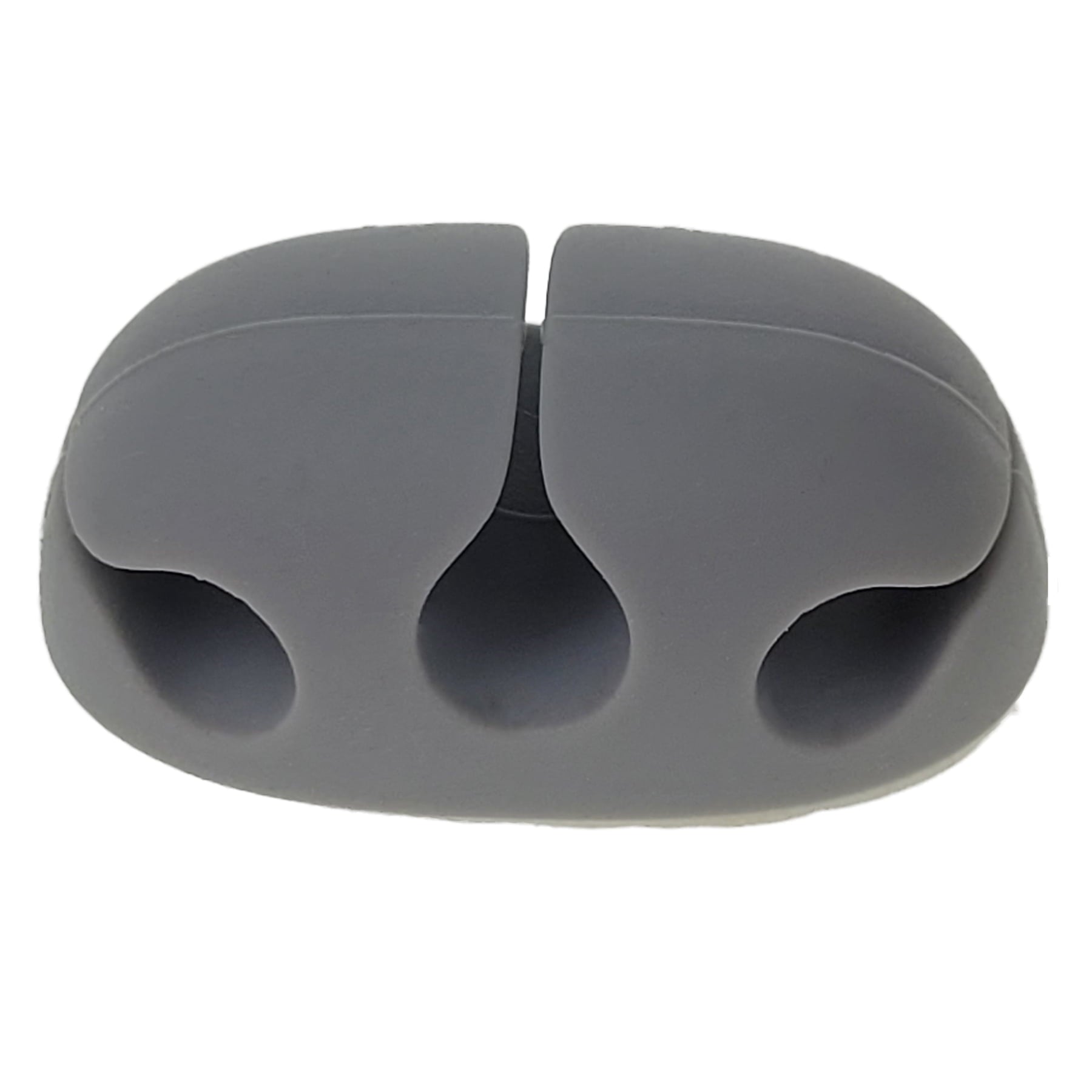 Cable Wholesale -10001 Silicone Desktop Cable Organizer with Adhesive Backing - 3 Slot - Gray