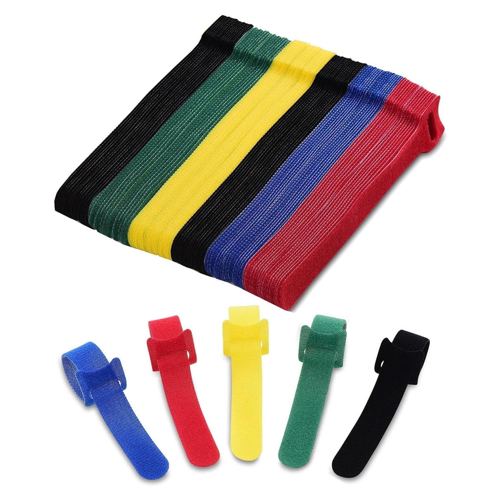 Cable Wraps for Cords,Reusable Cable Ties(120 Pack,6 Inch)-Hook and Loop Cord Organizer Straps for Wire Management-Mu...