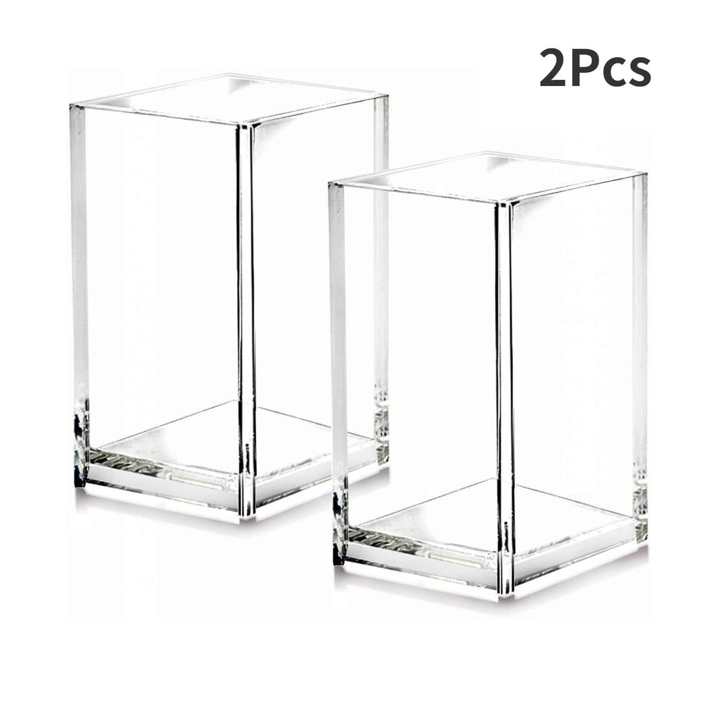 2pcs Acrylic Pen Holder Pencil Cup Desk Accessories Holder,Makeup Brush Storage Organizer for Office School Home Supp...