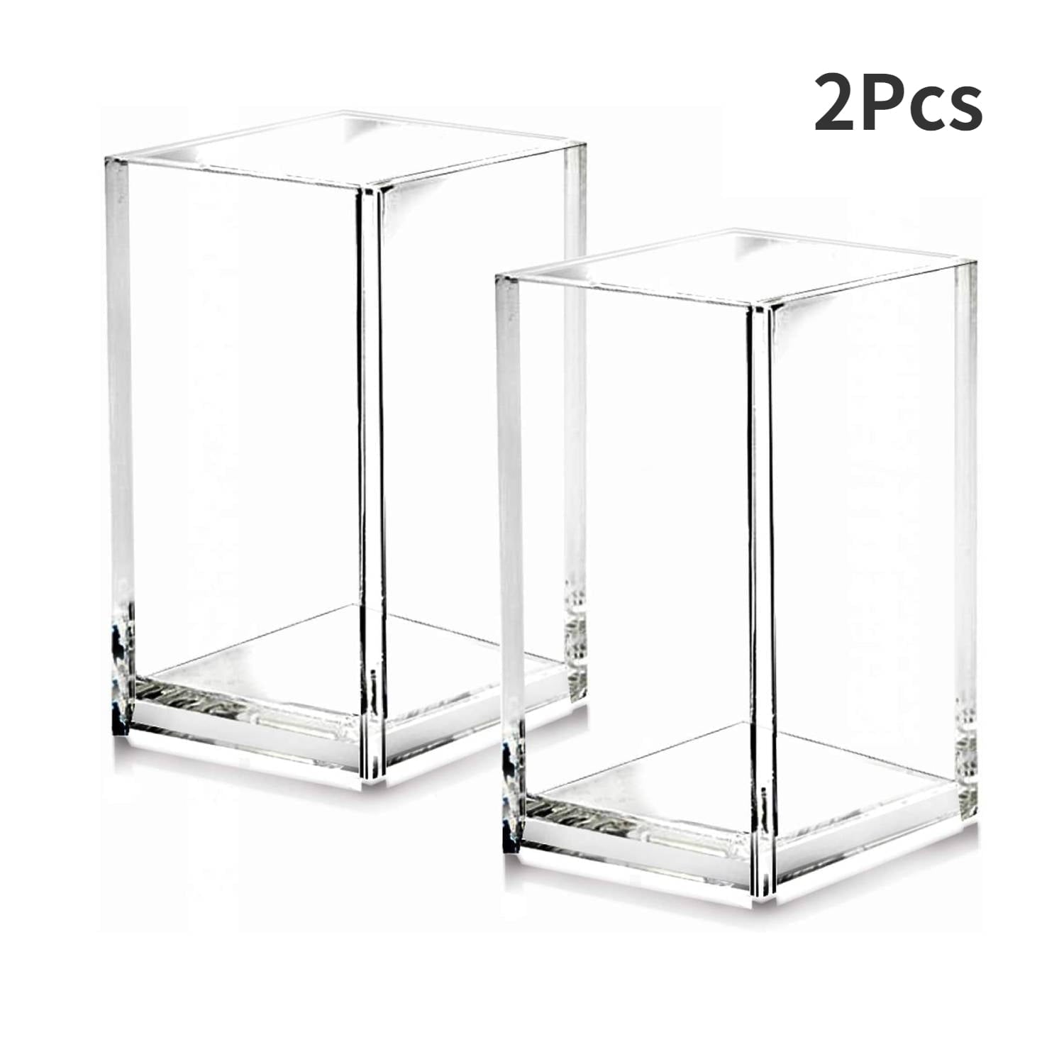 2pcs Acrylic Pen Holder Pencil Cup Desk Accessories Holder,Makeup Brush Storage Organizer for Office School Home Supp...