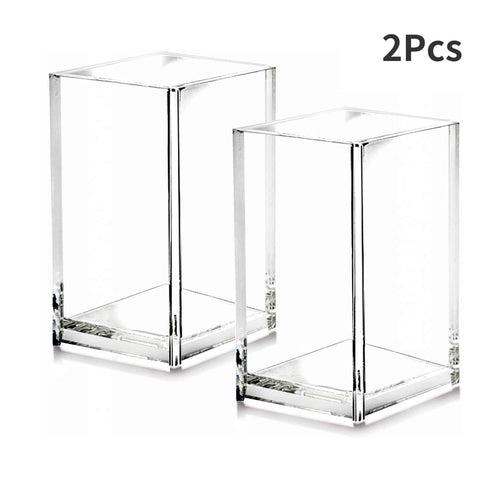 2pcs Acrylic Pen Holder Pencil Cup Desk Accessories Holder,Makeup Brush Storage Organizer for Office School Home Supp...