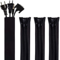 Cord Organizer System Cable Management Sleeve, 19.5 inch, Wire Cover with Zipper, Cable Wrap, Cord Sleeves for TV, Computer, Office, Home En