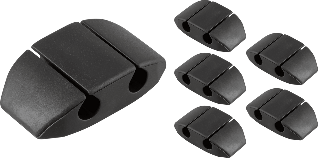Cable Management Dots, Dual Slot, Black, 6pk