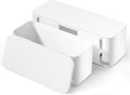 LazySpin 2 Pack Cable Organizer Box, Hide Power Strips, Cords - Small, Under Desk Cord Hider and Floor Cable Management, Cable Box