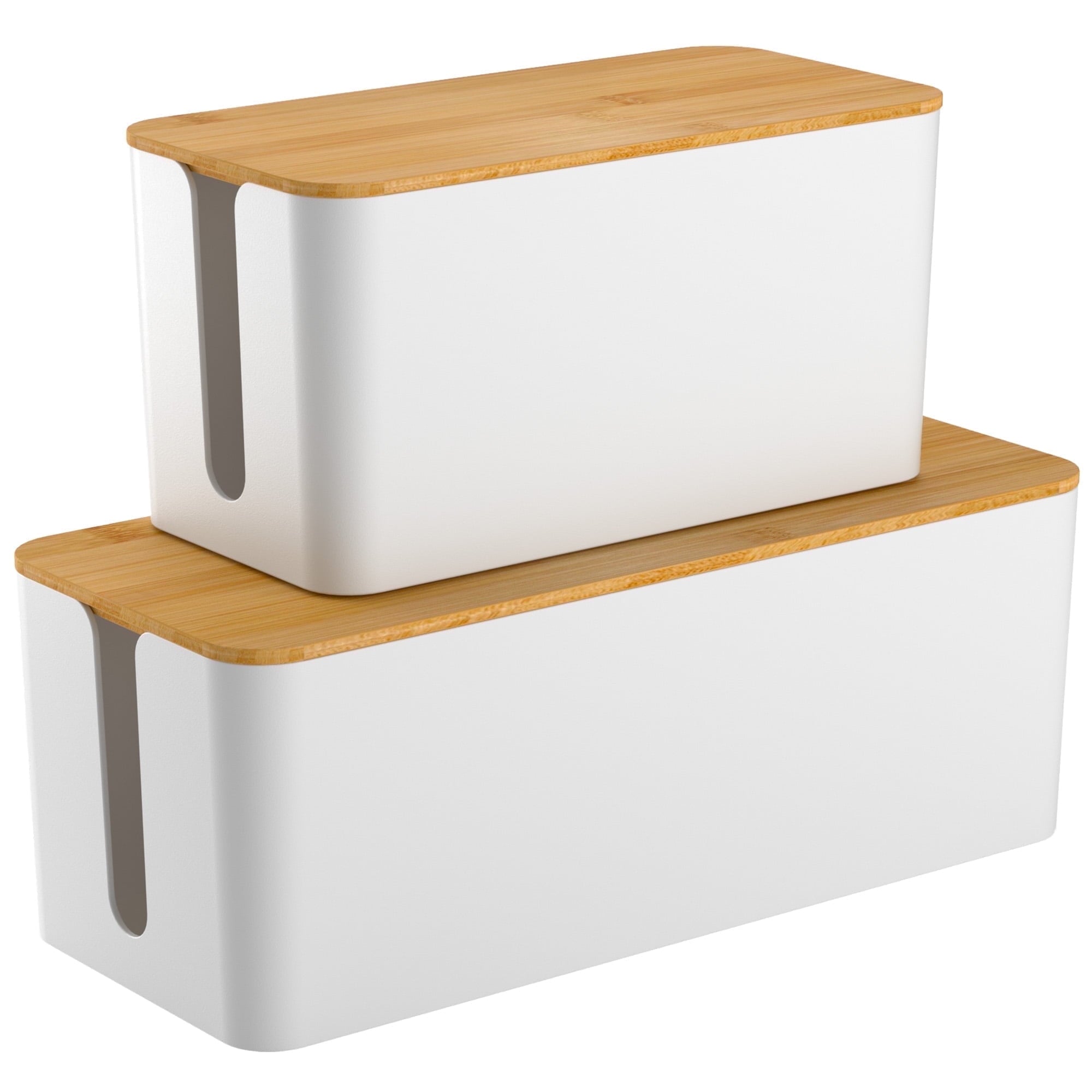 2 Pack Cable Management Box, Cord Organizer Box for Table