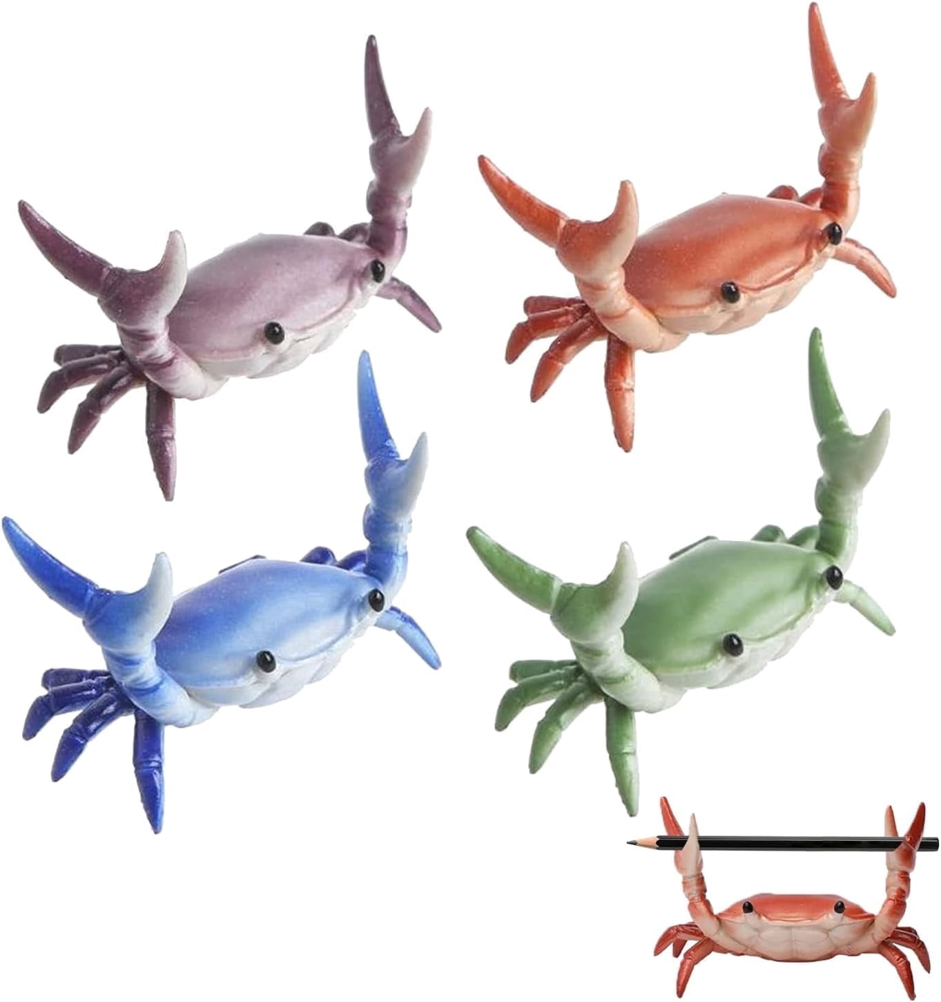 Desk Crab Pen Holder Set, Creative Crab Pen Holder, Weightlifting Crabs Pen Holder Bracket Storage, Desk Pen Stand fo...