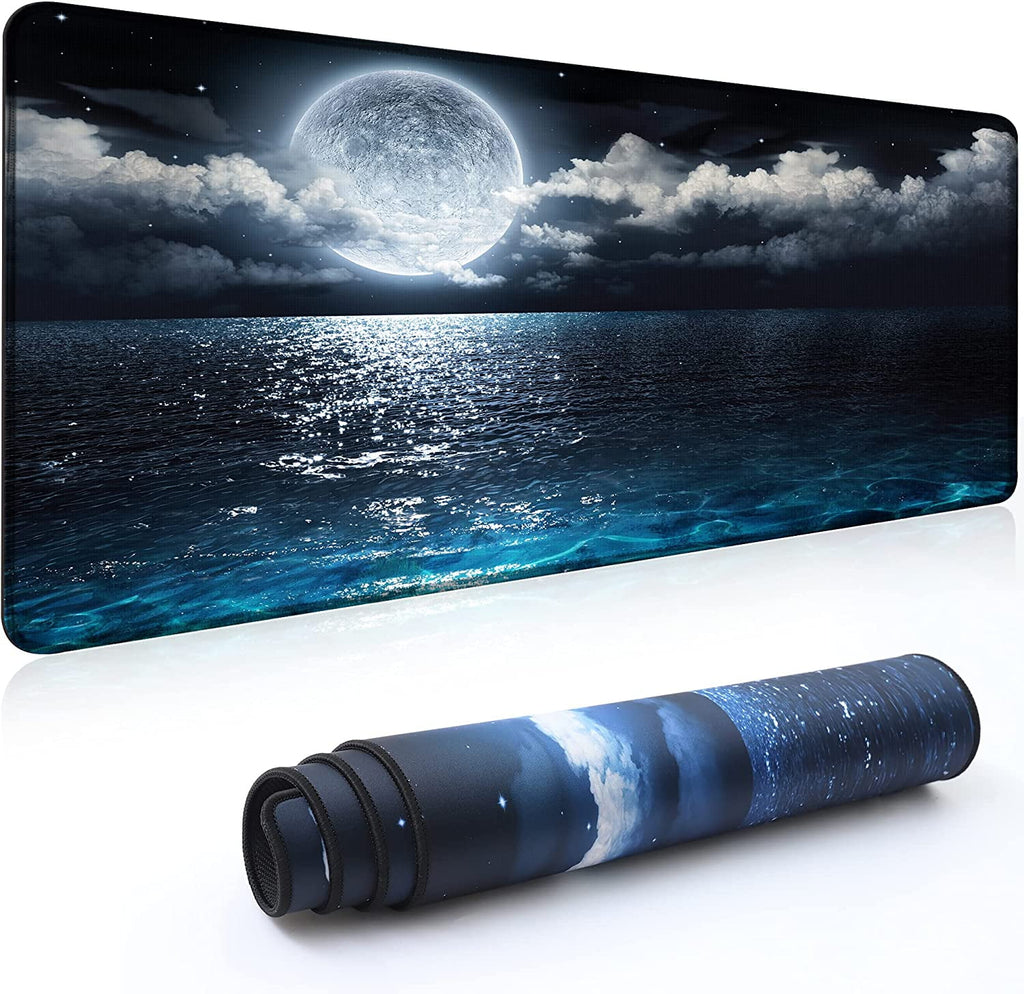 Desk Mat,Large Mouse Pad 35''''×15.6''''×0.12'''' XXL Extended Gaming Mouse Pad Mat with Non-Slip Base Stitched Eges ...