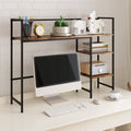 Desk Shelf 38.2" Desktop Organizer Shelf 4 Tier Desk Display Rack Desk Hutch for Computer Monitor Wood Desktop Booksh...