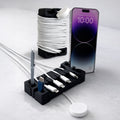 DeskBrick Silicone + Steel-Weighted Cord Holder for Desk. Weighted Cord Organizer & Cable Management for Desktop. Use...