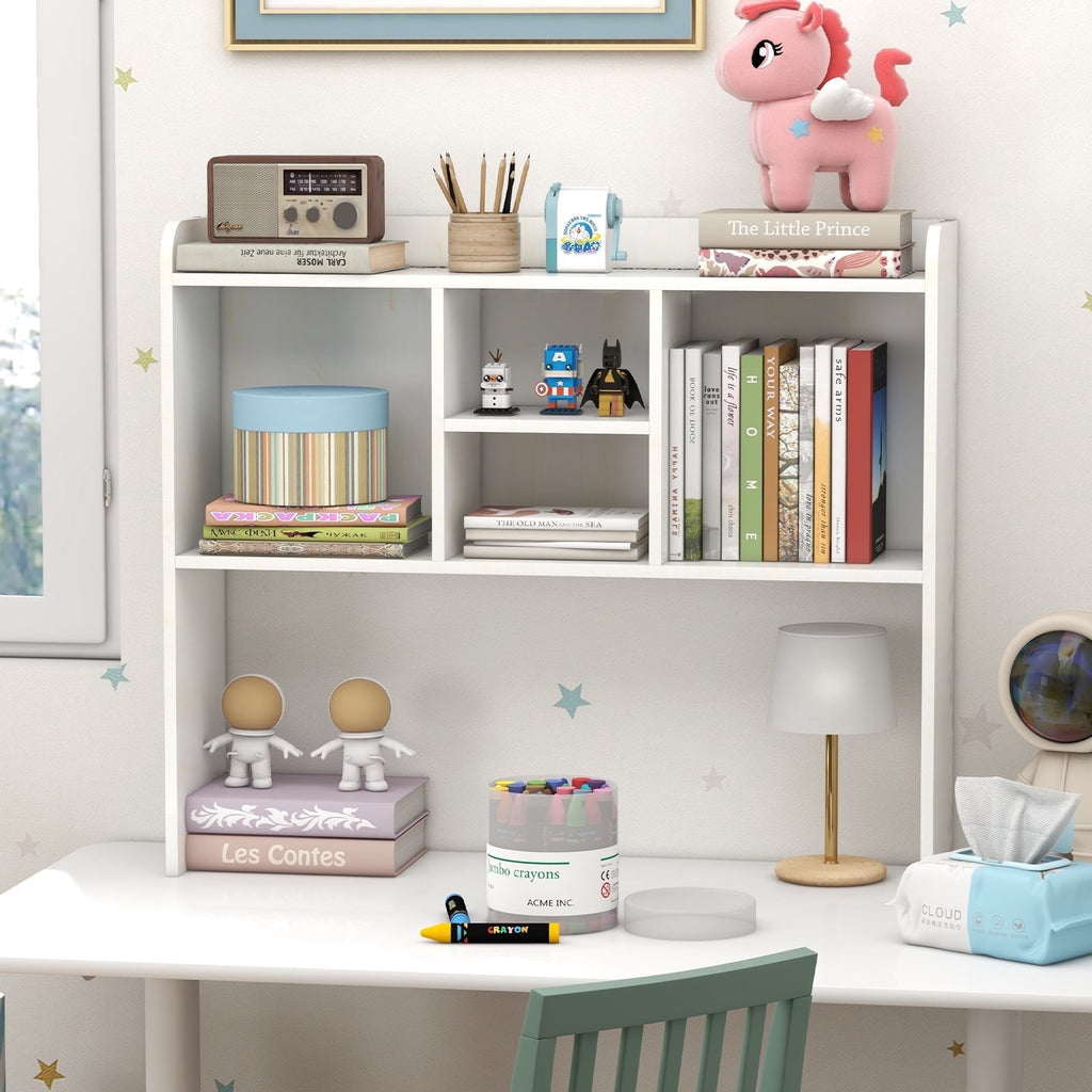 Desktop Bookshelf, Office Desktop Shelf, Wood Desk Hutch for Computer Desk, Adjustable Display Rack, Multipurpose Desktop Bookshelf Storage