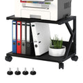 Desktop Printer Stand with 2 Tier Wood Storage Shelves,Under Desk Printer Table,Multi-Purpose Home Office Desk Organi...