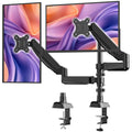 Dual Monitor Stand - Full Adjustable Monitor Desk Mount Swivel Vesa Bracket with C Clamp, Grommet Mounting Base for 13 to 32 Inch Computer S