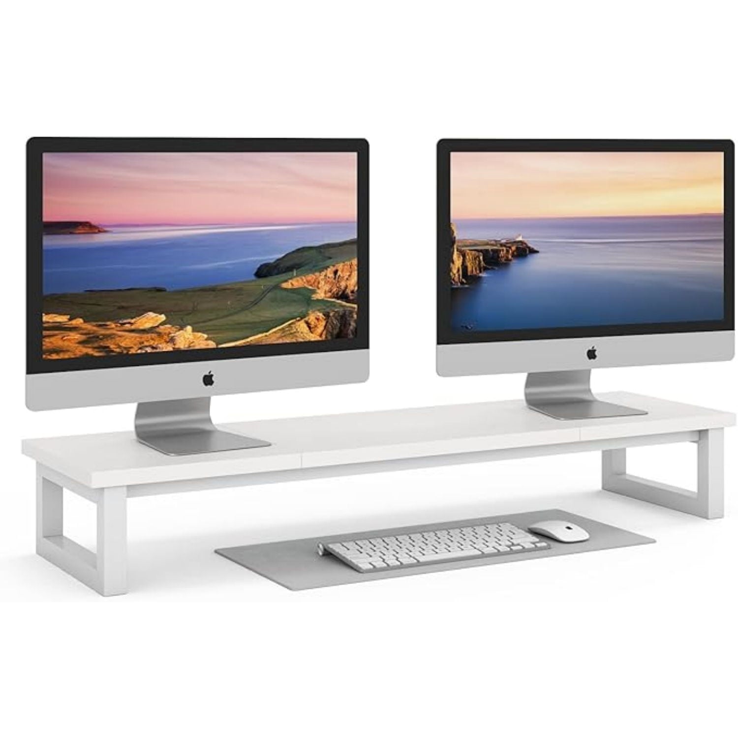 Riser, 39Inch Large s for 2 s, Computer , Wooden Desktop Oraganizer Shelf for Office Desk Computer,Laptop,TV