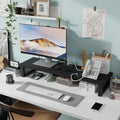 Riser with Power Outlet for 1-2 s, Heavy Duty Desktop Organizer for Laptop Printer TV
