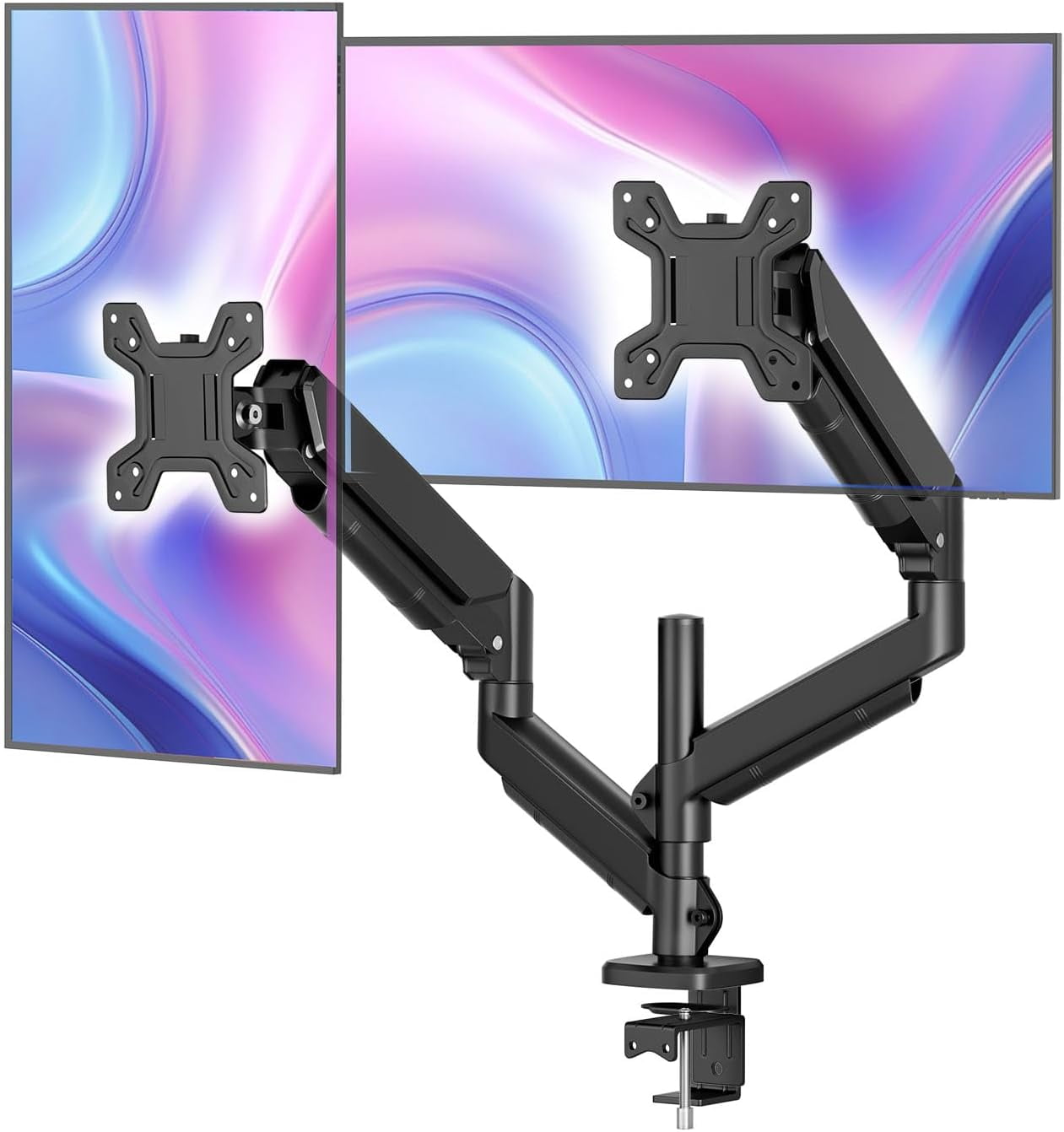 for 17-27 inch Computer Screens, Adjustable Riser Holds up to 20 lbs, Black