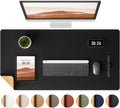 Dual-Sided Desk Pad, Leather Desk Mat, Natural Cork Desk Pad Protector, Large Mouse Pad for Desk, Waterproof Desk Blo...