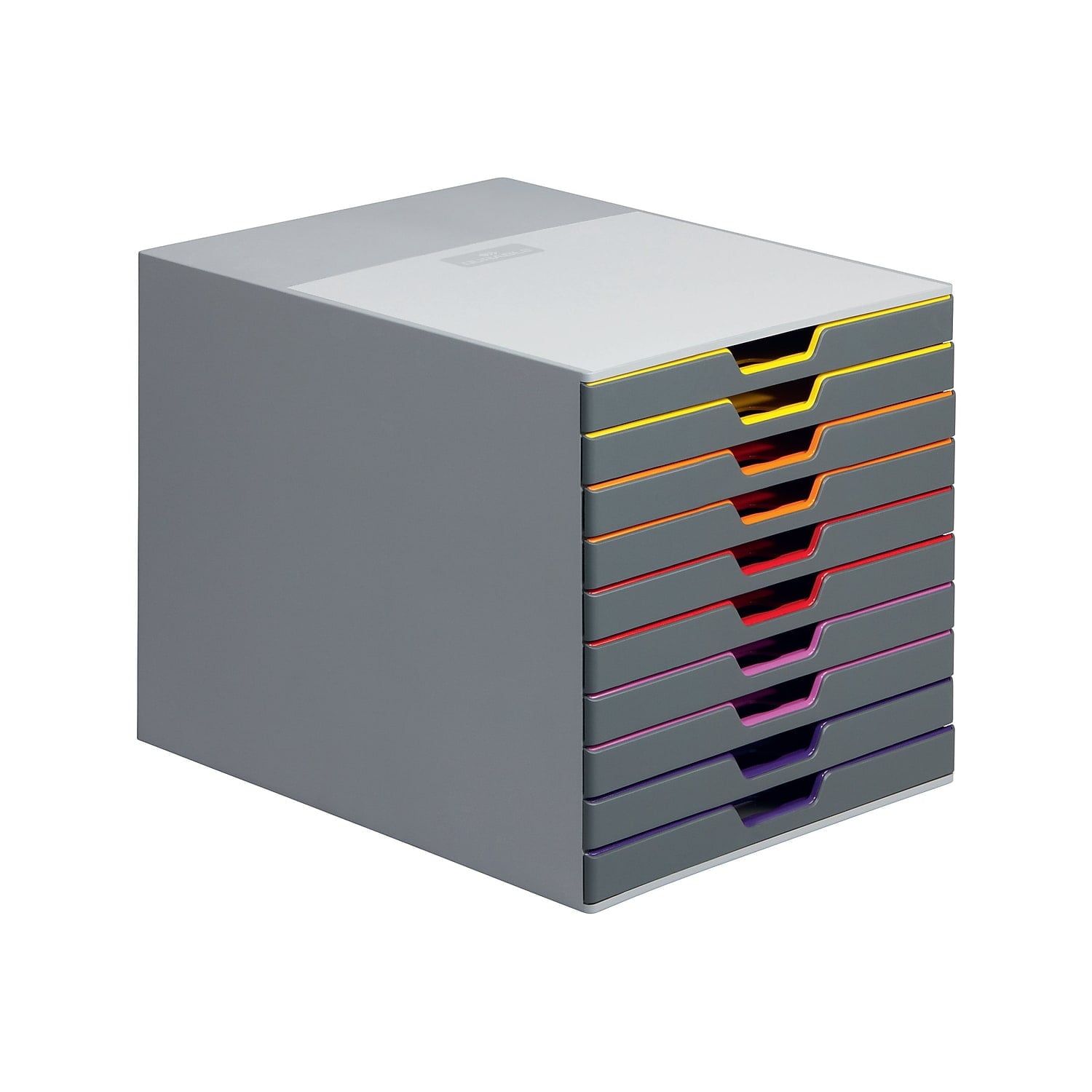VARICOLOR 10-Compartment Stackable Plastic Drawer Box Gray (761027)